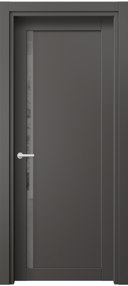 Межкомнатная дверь Нео 2110 ПЭТ графитовый Двустороннее серое зеркало, триплекс Цена 0 AZE | Volhovec