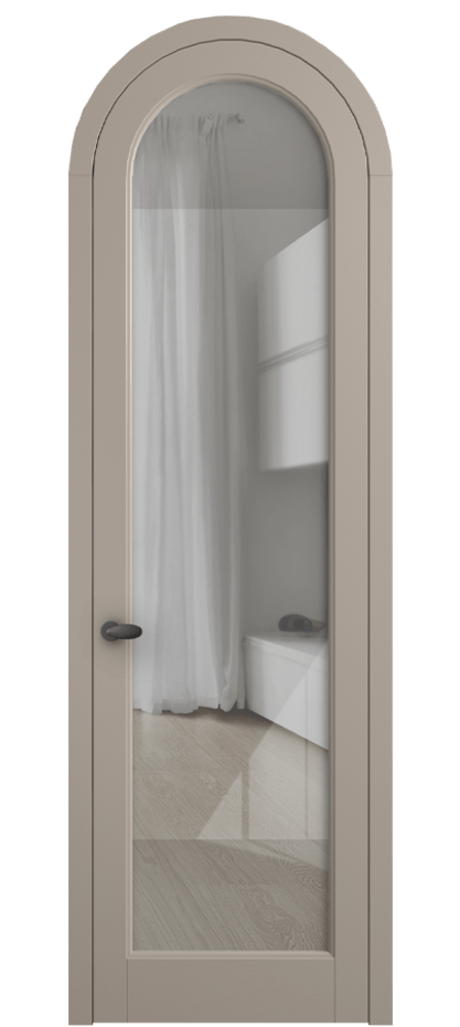 Межкомнатная дверь Палаццо 6814 Матовый бисквитный Рефлективное прозрачное стекло "Стопсол", калёное Цена 198390 сом | Volhovec