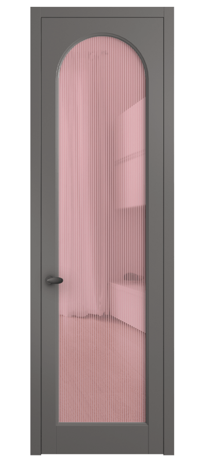 Межкомнатная дверь Палаццо 6804 Матовый классический серый Рифлёное розовое стекло "Дюна", триплекс Цена 150010 сом | Volhovec