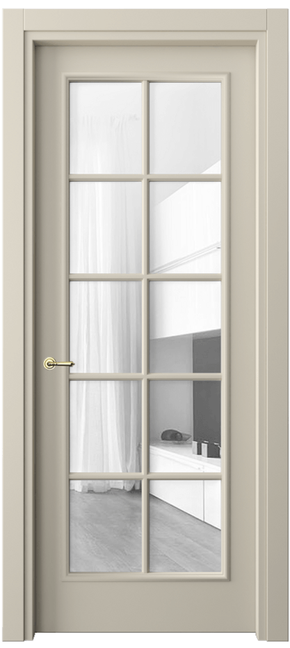 Межкомнатная дверь Париж 8102 Матовый бежево-серый Прозрачное стекло Цена 89870 сом| Volhovec