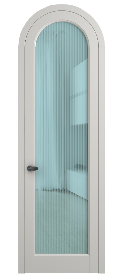 Межкомнатная дверь Палаццо 6814 Матовый серый Рифлёное голубое стекло "Мору", триплекс Цена 193880 сом | Volhovec