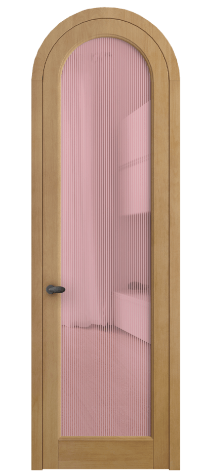 Межкомнатная дверь Палаццо 6814 Бук натуральный матовый Рифлёное розовое стекло "Дюна", триплекс Цена 258790 сом | Volhovec