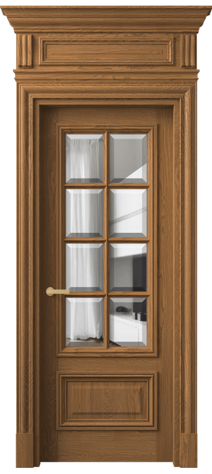 Межкомнатная дверь Антик 7316 Дуб пряный матовый Прозрачное стекло с фацетом Цена 428281 сом | Volhovec