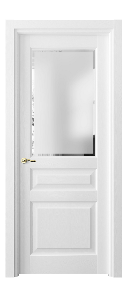 Межкомнатная дверь Лигнум 0710 Дуб белоснежный Сатинированное стекло с фацетом Цена 199030 сом | Volhovec