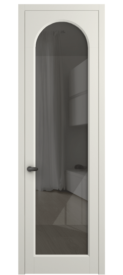 Межкомнатная дверь Палаццо 6804 Матовый жемчужный Рефлективное серое стекло "Стопсол", калёное Цена 152920 сом | Volhovec