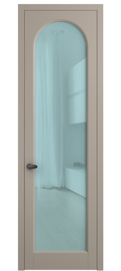 Межкомнатная дверь Палаццо 6804 Матовый бисквитный Рифлёное голубое стекло "Дюна", триплекс Цена 150010 сом | Volhovec