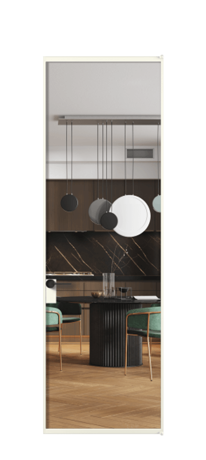 Алюминиевая дверь АЛПЛ040.01 Алюминий жемчужный Прозрачное стекло "Crystal Vision", калёное Цена 212240  | Volhovec