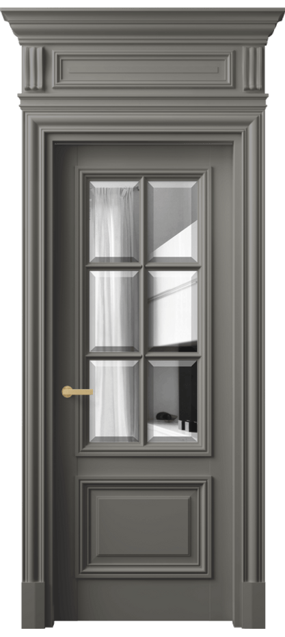 Межкомнатная дверь Антик 7312 Матовый классический серый Двустороннее зеркало с фацетом, триплекс Цена 267480 сом | Volhovec