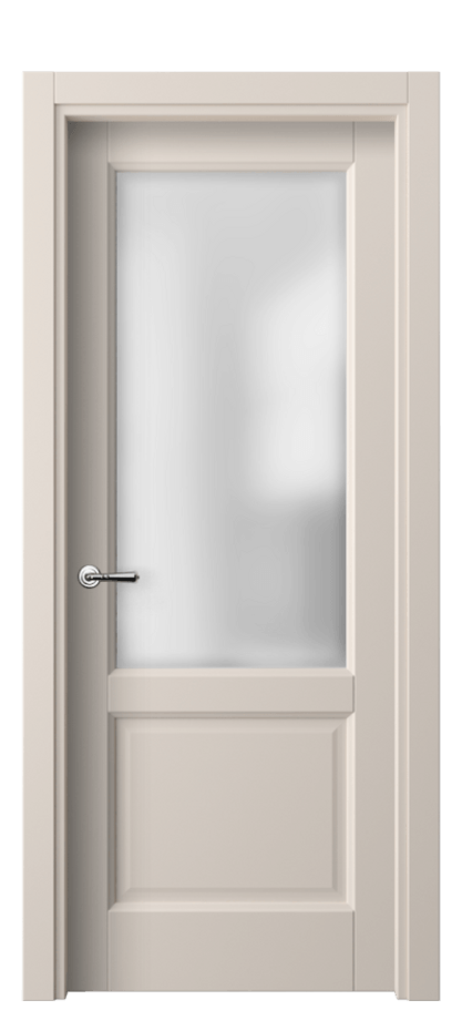 Межкомнатная дверь Галант 1422 ПЭТ пудровый бежевый Сатинированное стекло Цена 42600 сом | Volhovec