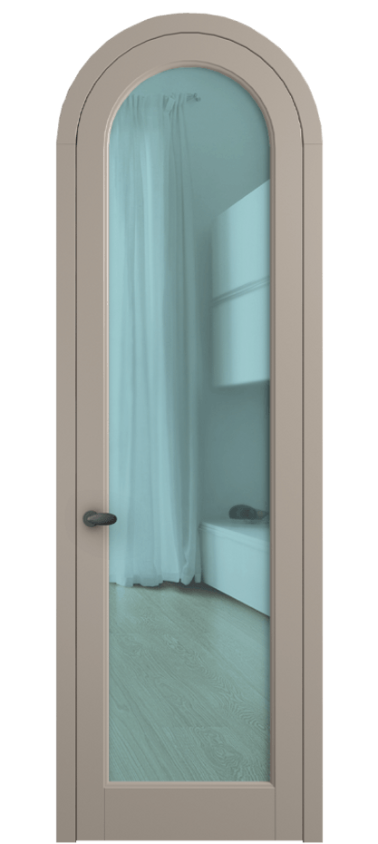 Межкомнатная дверь Палаццо 6814 Матовый бисквитный Прозрачное голубое стекло, триплекс Цена 182230 сом | Volhovec