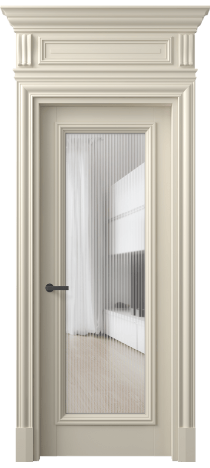 Межкомнатная дверь Антик 7300 Матовый бежево-серый Рифлёное стекло "Мору", триплекс Цена 245060 сом | Volhovec
