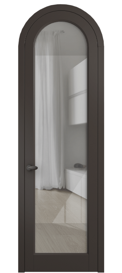 Межкомнатная дверь Палаццо 6814 Матовый антрацит Рефлективное прозрачное стекло "Стопсол", калёное Цена 193880 сом | Volhovec