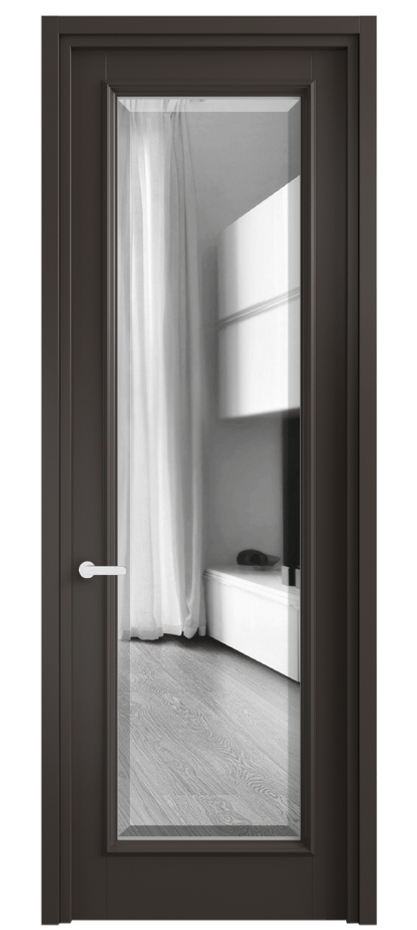 Межкомнатная дверь Шарм 6702 Матовый антрацит Двустороннее зеркало с фацетом, триплекс Цена 152590 сом | Volhovec