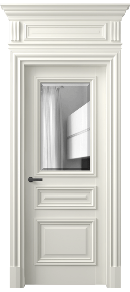 Межкомнатная дверь Антик 7304 Матовый жемчужный Двустороннее зеркало с фацетом, триплекс Цена 243600 сом | Volhovec