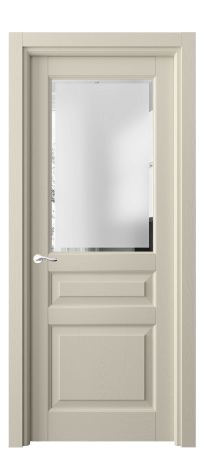 Межкомнатная дверь Лигнум 0710 Дуб бежево-серый Сатинированное стекло с фацетом Цена 199030 сом | Volhovec