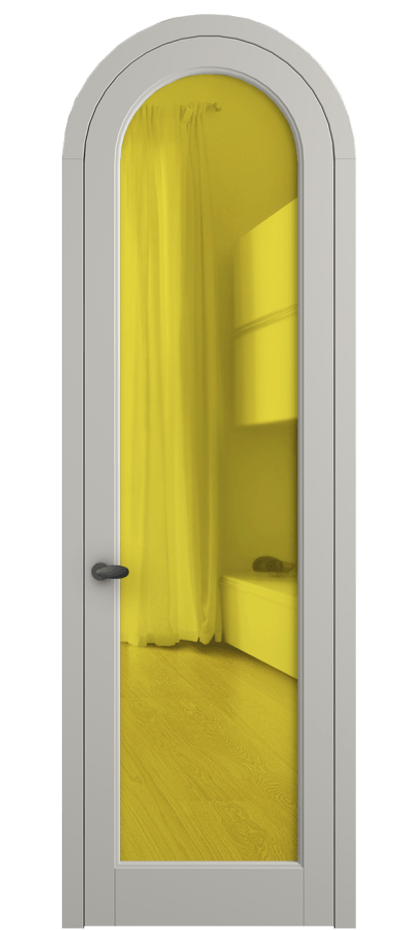 Межкомнатная дверь Палаццо 6814 Матовый тёплый серый Прозрачное жёлтое стекло, триплекс Цена 182230 сом | Volhovec