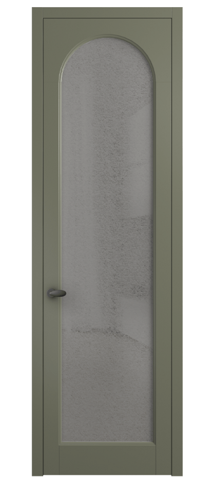 Межкомнатная дверь Палаццо 6804 Матовый оливковый тёмный Фактурное серое стекло "Лёд", триплекс Цена 150010 сом | Volhovec