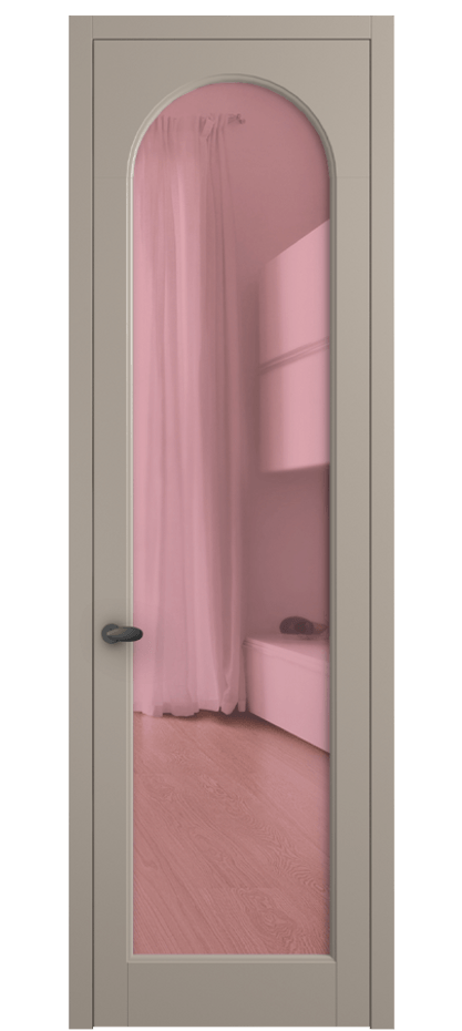 Межкомнатная дверь Палаццо 6804 Матовый бисквитный Прозрачное розовое стекло, триплекс Цена 141270 сом | Volhovec