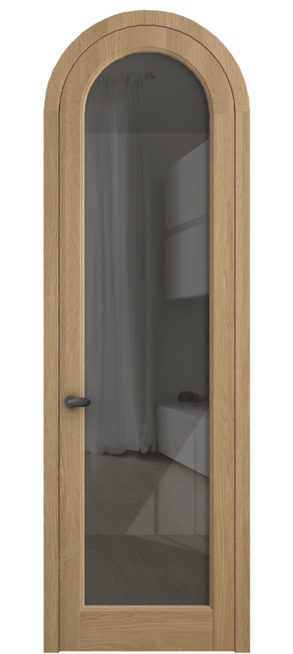 Межкомнатная дверь Палаццо 6814 Дуб соломенный матовый Рефлективное серое стекло "Стопсол", калёное Цена 312090 сом | Volhovec