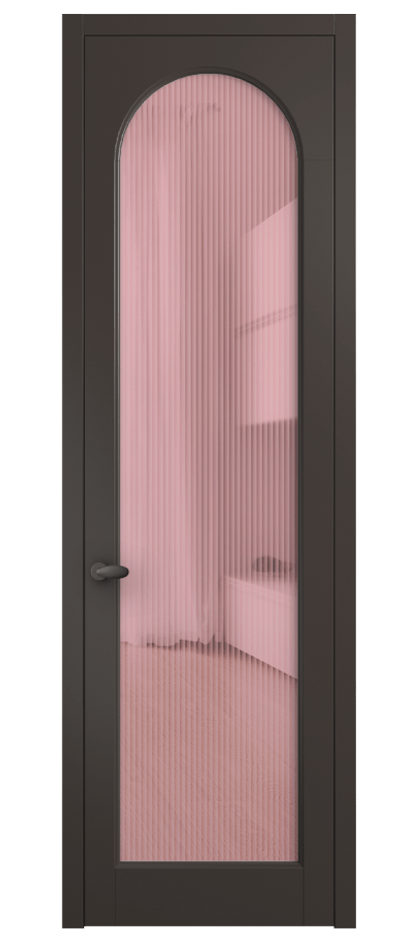 Межкомнатная дверь Палаццо 6804 Матовый антрацит Рифлёное розовое стекло "Мору", триплекс Цена 152920 сом | Volhovec