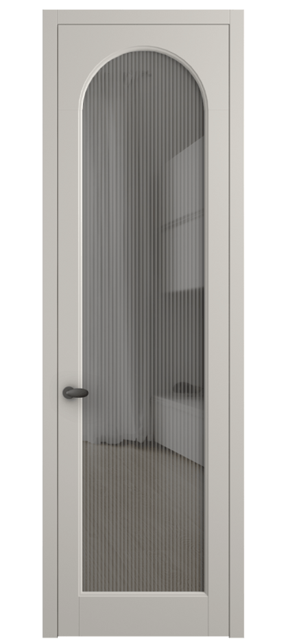 Межкомнатная дверь Палаццо 6804 Матовый облачно-серый Рифлёное серое стекло "Moru", триплекс Цена 152920 сом | Volhovec