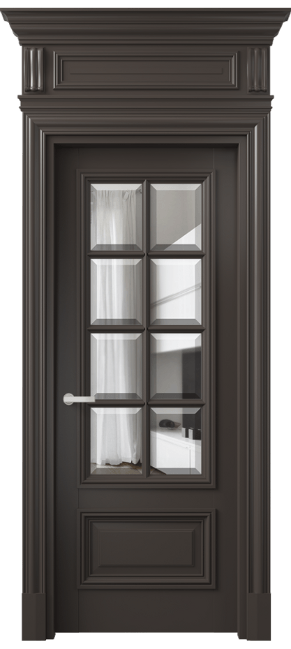 Межкомнатная дверь Антик 7316 Матовый антрацит Прозрачное стекло с фацетом Цена 264570 сом | Volhovec