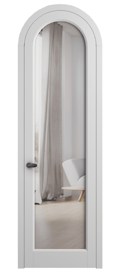 Межкомнатная дверь Палаццо 6814 Матовый белоснежный Двустороннее зеркало, триплекс Цена 185140 сом | Volhovec