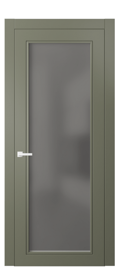 Межкомнатная дверь Neo Classic 8000 Матовый оливковый тёмный Сатинированное серое стекло, триплекс Цена 108760 сом | Volhovec