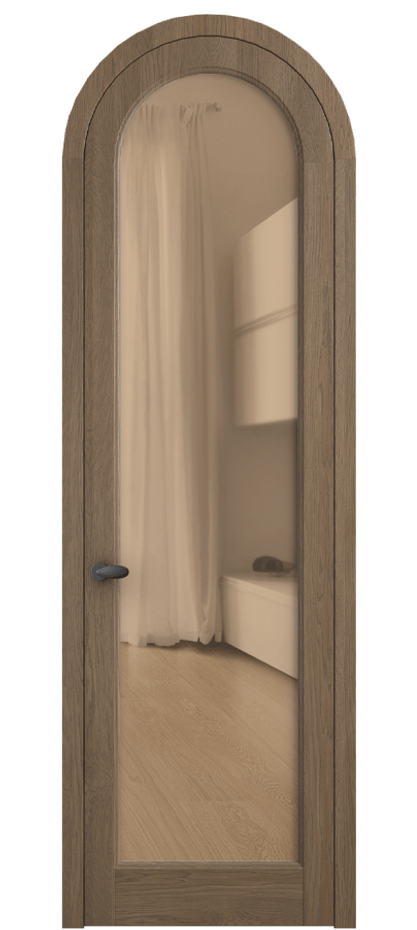 Межкомнатная дверь Палаццо 6814 Дуб джутовый матовый Прозрачное оранжевое стекло, триплекс Цена 306710 сом | Volhovec