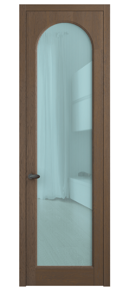 Межкомнатная дверь Палаццо 6804 Дуб туманный матовый Рифлёное голубое стекло "Дюна", триплекс Цена 224560 сом | Volhovec