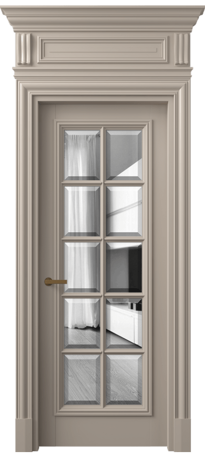 Межкомнатная дверь Антик 7310 Матовый бисквитный Двустороннее зеркало с фацетом, триплекс Цена 267480 сом | Volhovec