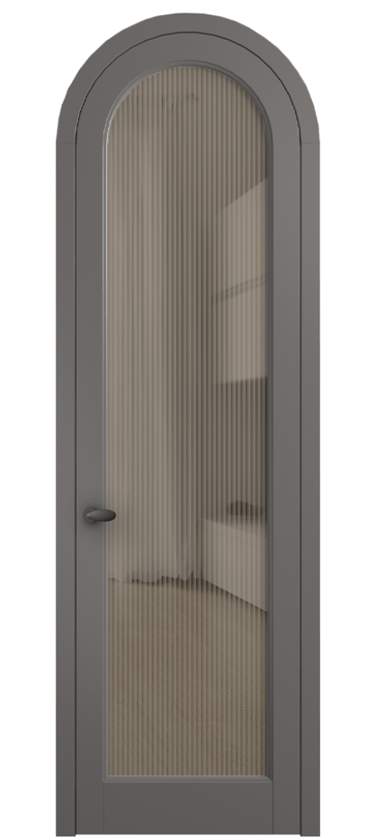 Межкомнатная дверь Палаццо 6814 Матовый классический серый Рифлёное бронзовое стекло "Мору", триплекс Цена 193880 сом | Volhovec