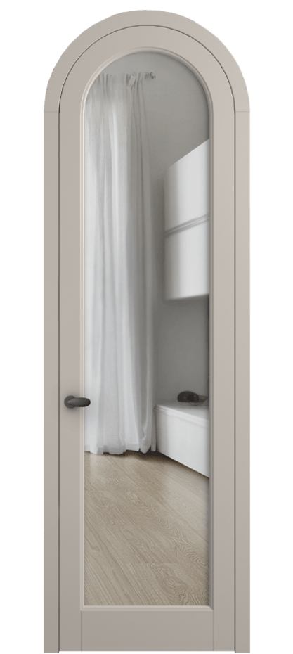 Межкомнатная дверь Палаццо 6814 Матовый светло-бежевый Прозрачное стекло Цена 186740 сом | Volhovec