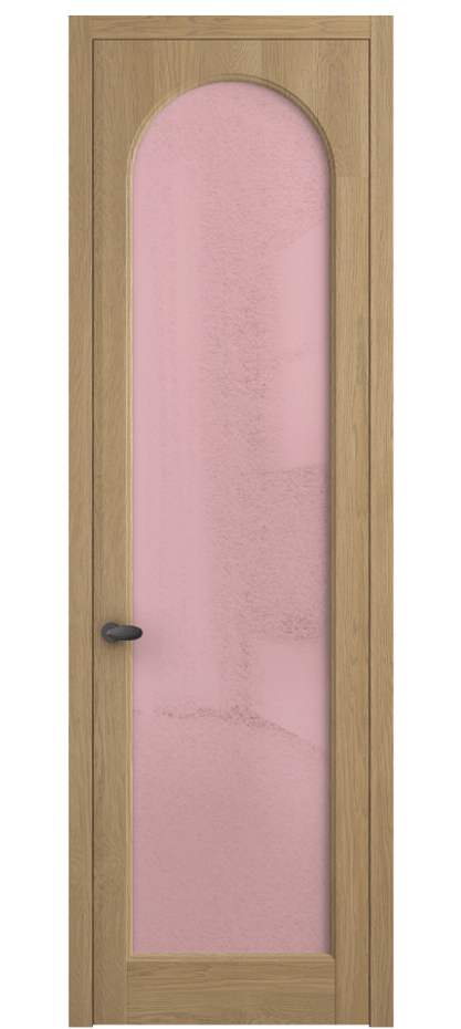 Межкомнатная дверь Палаццо 6804 Дуб соломенный матовый Фактурное розовое стекло "Лёд", триплекс Цена 224560 сом | Volhovec