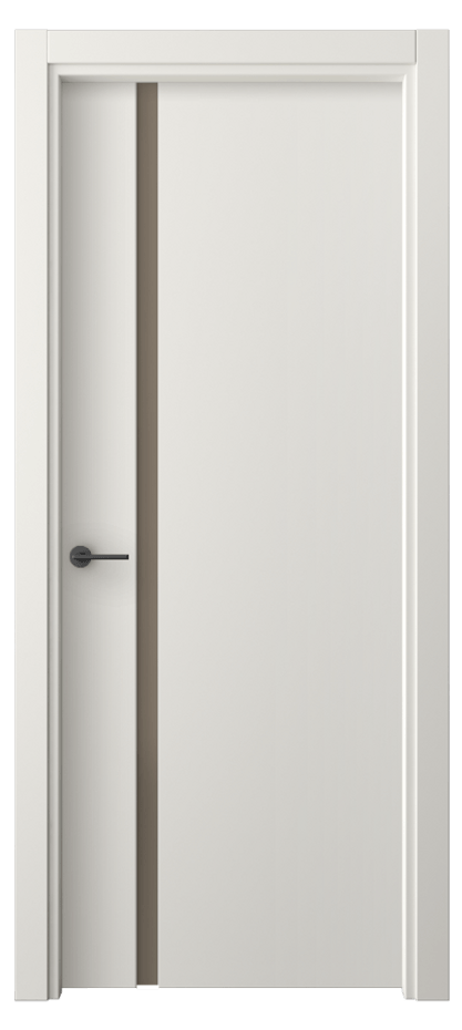 Межкомнатная дверь Freedom 4222 Софт-тач белоснежный Сатинированное бронзовое стекло, триплекс, 8 мм Цена 39850 сом | Volhovec