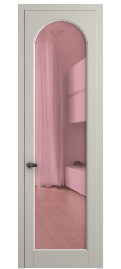 Межкомнатная дверь Палаццо 6804 Матовый облачно-серый Прозрачное розовое стекло, триплекс Цена 141270 сом | Volhovec