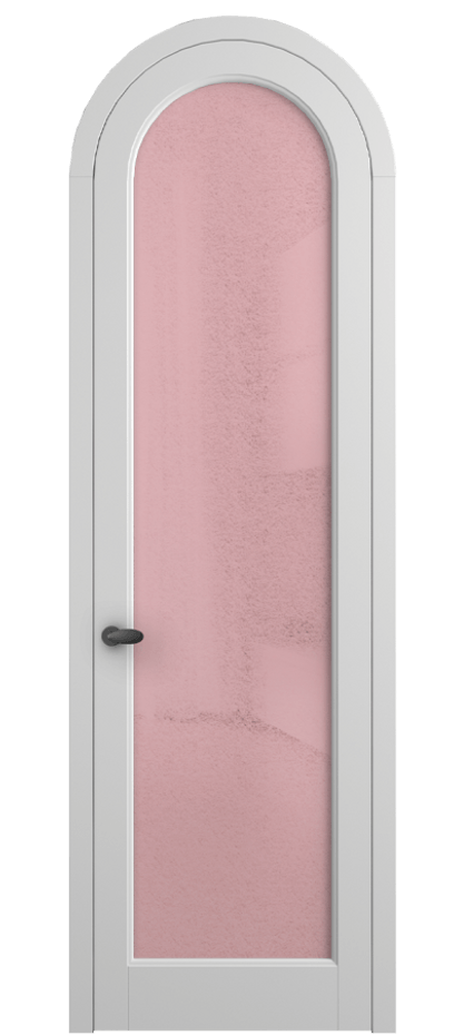 Межкомнатная дверь Палаццо 6814 Матовый белоснежный Фактурное розовое стекло "Лёд", триплекс Цена 190970 сом | Volhovec