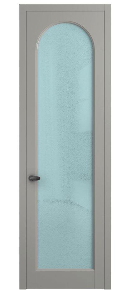 Межкомнатная дверь Палаццо 6804 Матовый нейтральный серый Фактурное голубое стекло "Лёд", триплекс Цена 150010 сом | Volhovec