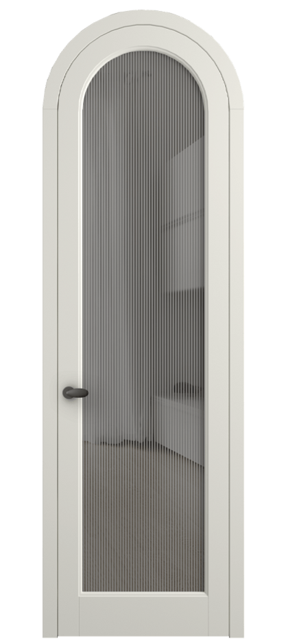 Межкомнатная дверь Палаццо 6814 Матовый жемчужный Рифлёное серое стекло "Дюна", триплекс Цена 190970 сом | Volhovec