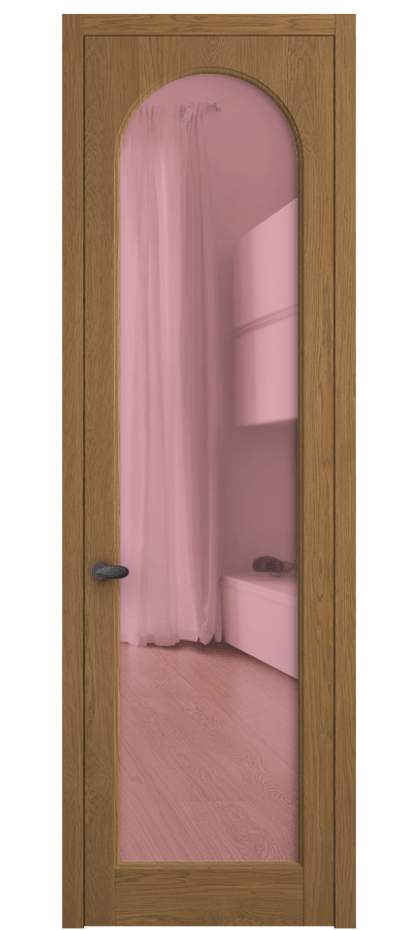 Межкомнатная дверь Палаццо 6804 Дуб пряный матовый Прозрачное розовое стекло, триплекс Цена 222080 сом | Volhovec