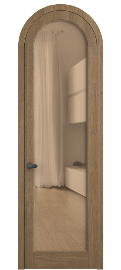 Межкомнатная дверь Palazzo 6814 Дуб мускатный матовый Прозрачное оранжевое стекло, триплекс Цена 300440 сом | Volhovec