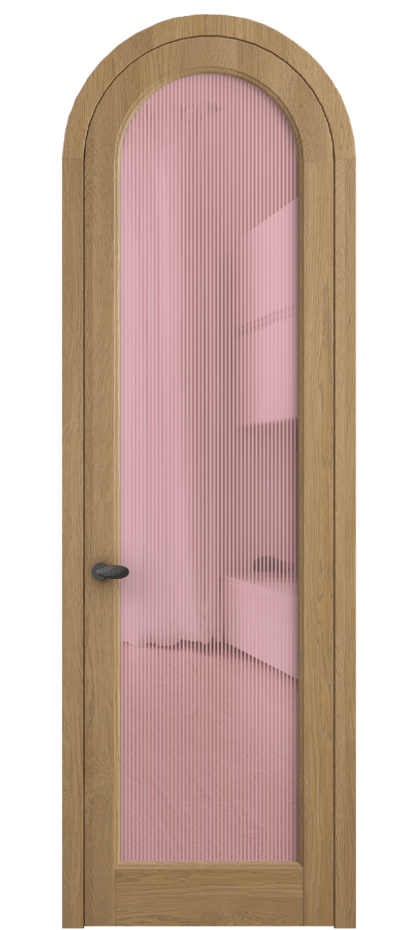 Межкомнатная дверь Палаццо 6814 Дуб пшеничный матовый Рифлёное розовое стекло "Дюна", триплекс Цена 309180.2 сом | Volhovec