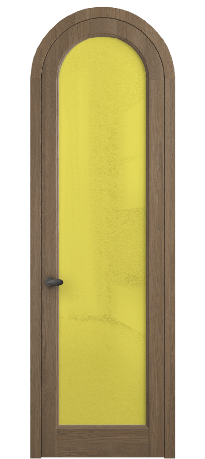 Межкомнатная дверь Палаццо 6814 Дуб джутовый матовый Фактурное жёлтое стекло "Лёд", триплекс Цена 315440 сом | Volhovec