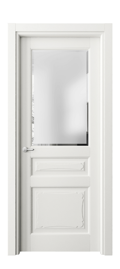 Межкомнатная дверь Тоскана Элегантэ 6324 Матовый серый Сатинированное стекло с фацетом Цена 146910 сом | Volhovec