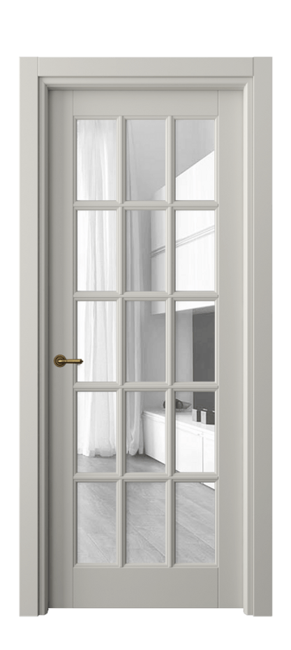 Межкомнатная дверь Тоскана Грильято 6311 Матовый тёплый серый Прозрачное стекло Цена 162920 сом | Volhovec
