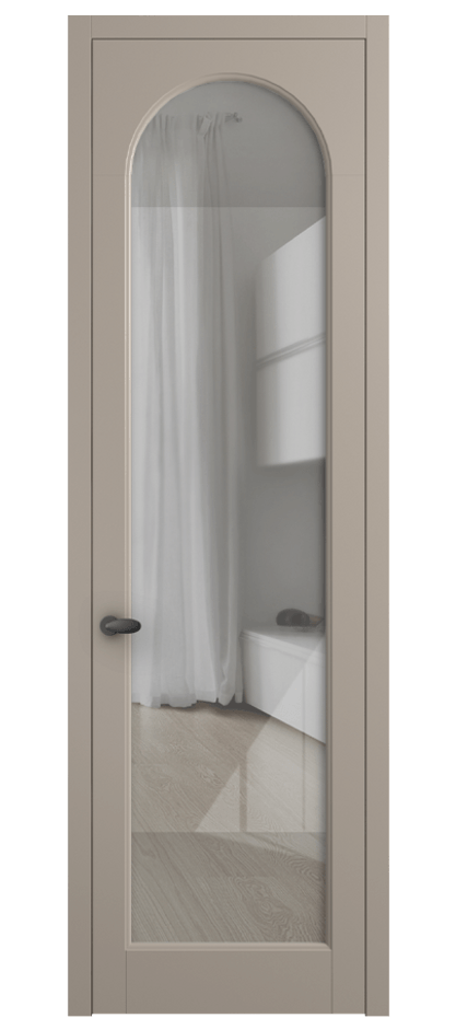 Межкомнатная дверь Палаццо 6804 Матовый бисквитный Рефлективное прозрачное стекло "Стопсол", калёное Цена 152920 сом | Volhovec