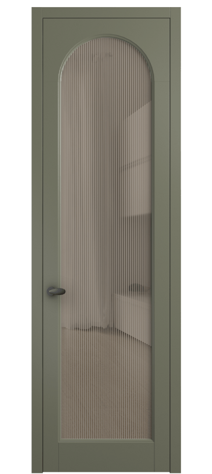 Межкомнатная дверь Палаццо 6804 Матовый оливковый тёмный Рифлёное бронзовое стекло "Дюна", триплекс Цена 150010 сом | Volhovec