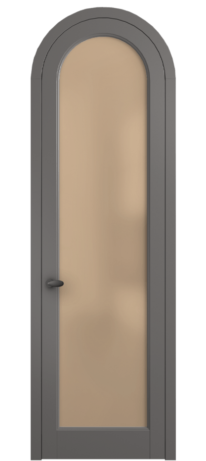 Межкомнатная дверь Палаццо 6814 Матовый классический серый Сатинированное оранжевое стекло, триплекс Цена 182230 сом | Volhovec