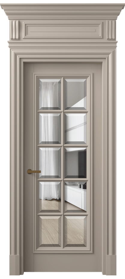 Межкомнатная дверь Антик 7310 Матовый бисквитный Прозрачное стекло с фацетом Цена 264570 сом | Volhovec