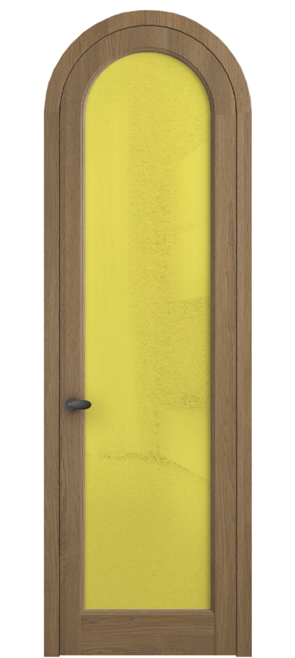 Межкомнатная дверь Palazzo 6814 Дуб мускатный матовый Фактурное жёлтое стекло "Лёд", триплекс Цена 309180.2 сом | Volhovec